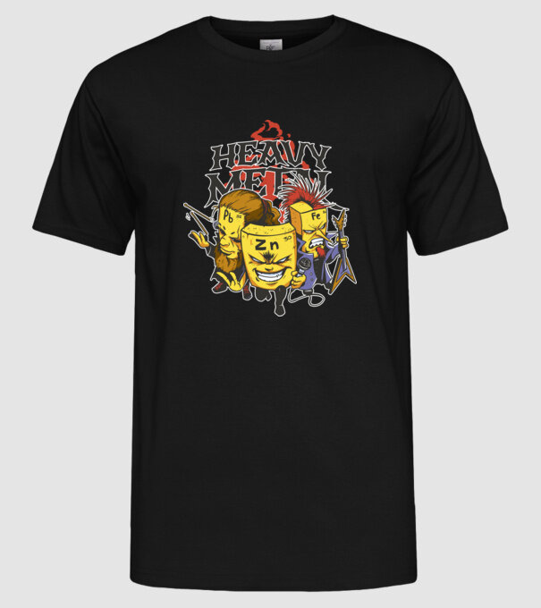 Elemente Heavy Metal model negru pe tricou