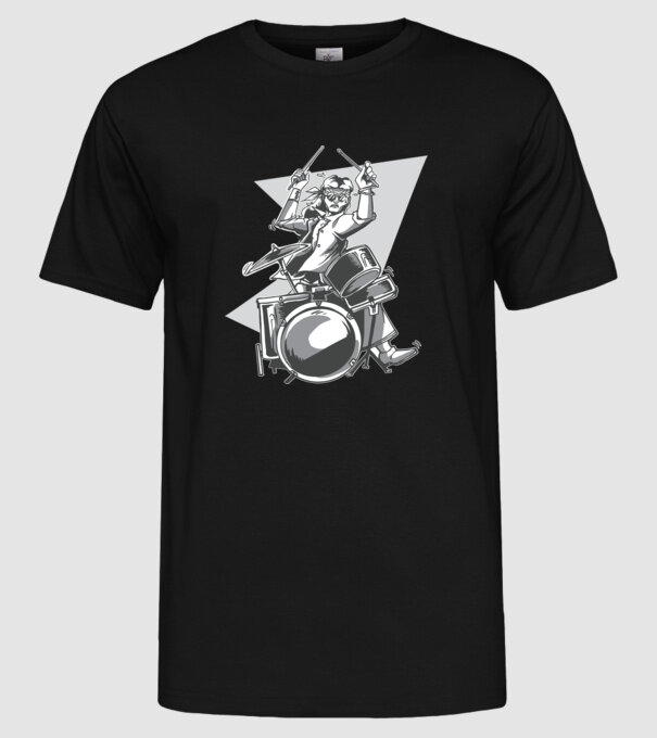Hippy baterist model negru pe tricou