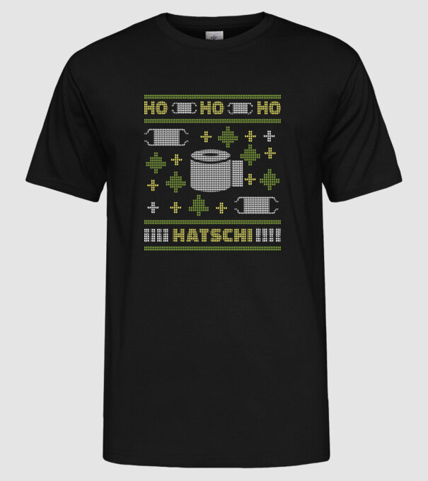 Hohohoho hârtie igienică pulover urât model negru pe tricou