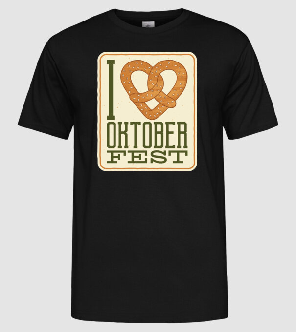 I Love Oktoberfest model negru pe tricou