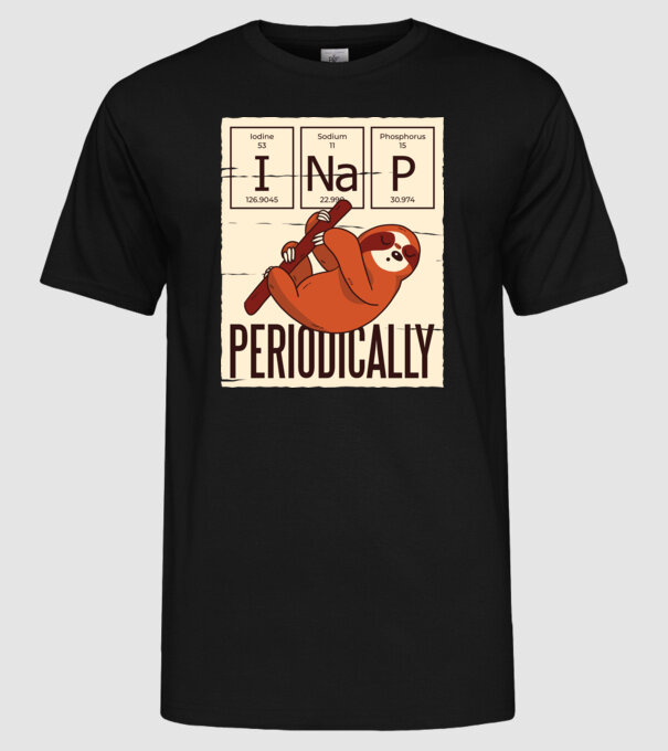 I NaP Periodic tricou leneș model negru pe tricou