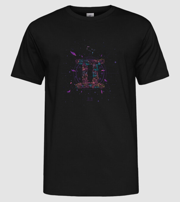 Gemini Zodiac model negru pe tricou