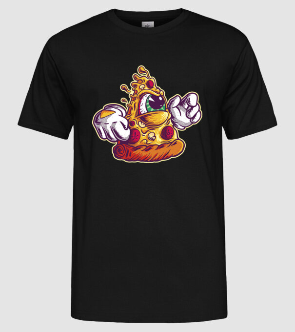 Pizza Illuminati model negru pe tricou