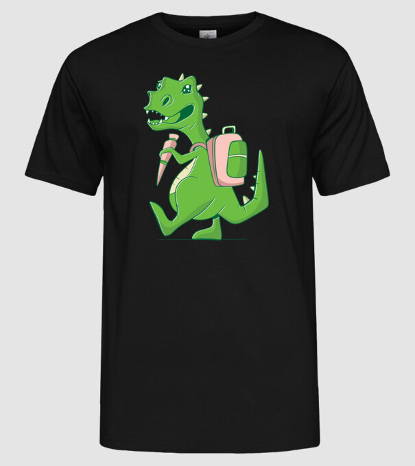 Elev Dino model negru pe tricou