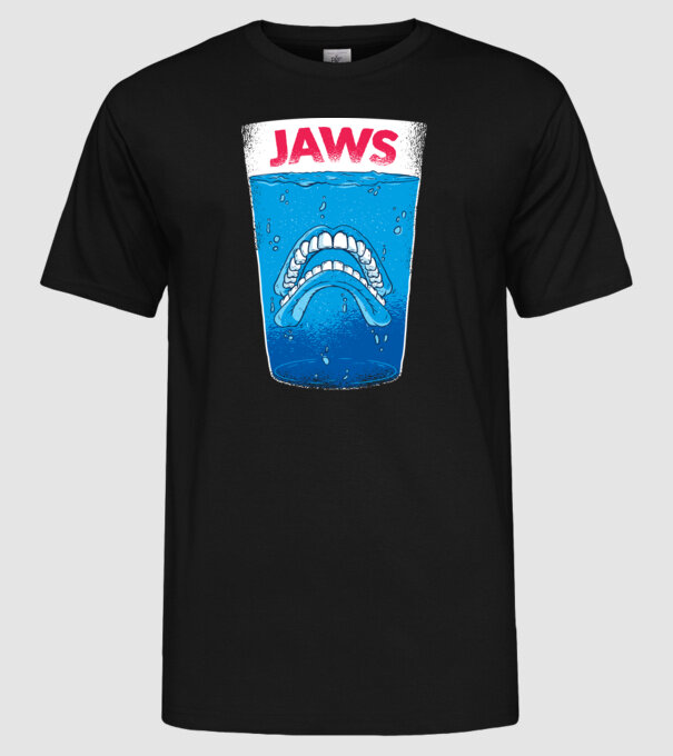 Jaws dinți tricou parodie model negru pe tricou