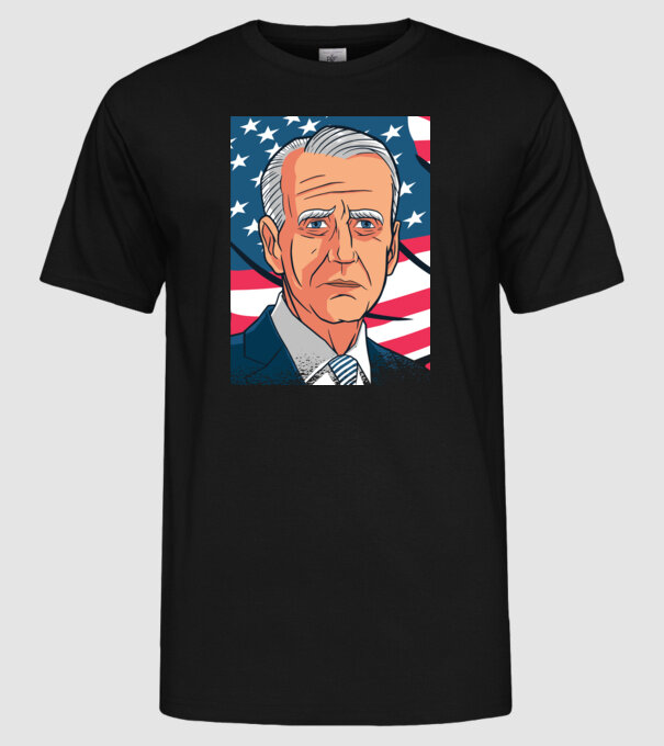 Joe Biden USA model negru pe tricou