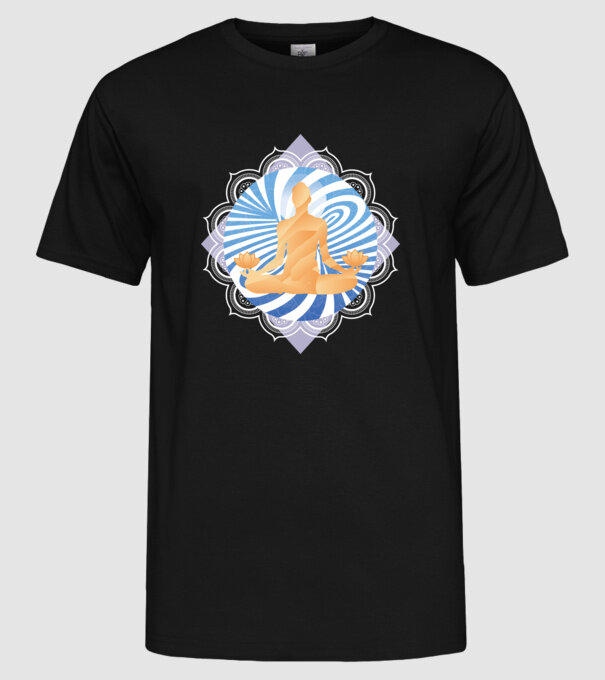 Meditație yoga model negru pe tricou