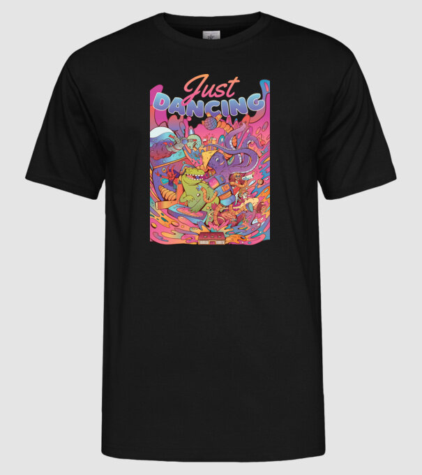 Just Dancing Fulgi de cereale model negru pe tricou