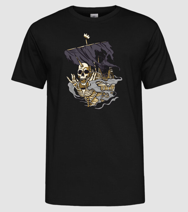 Nava piraților model negru pe tricou
