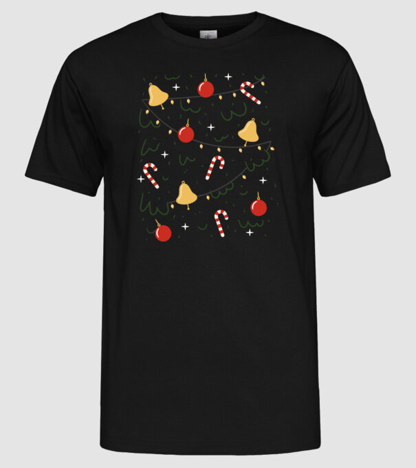 Decorații Crăciun model negru pe tricou