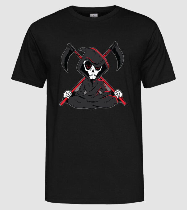Moartea - Grim Reaper model negru pe tricou