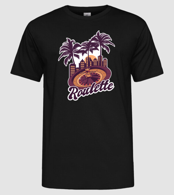 Casino Roulette model negru pe tricou