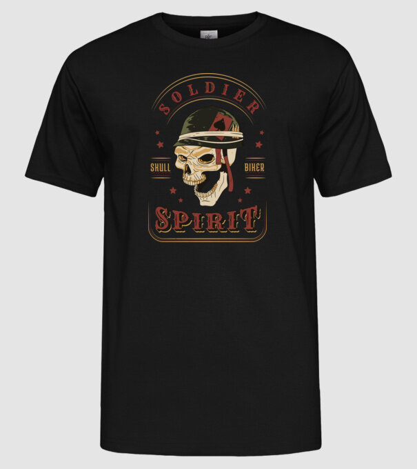 Soldat Craniu model negru pe tricou