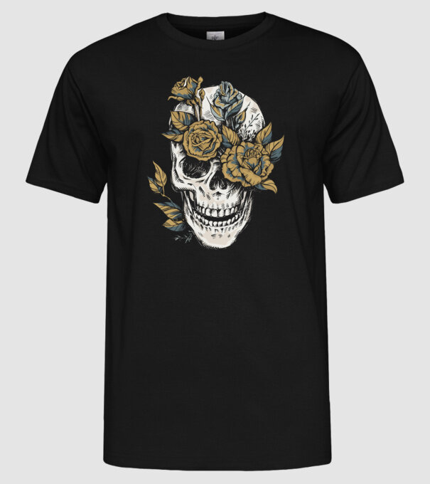 Craniu model negru pe tricou