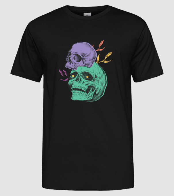 Cranii model negru pe tricou