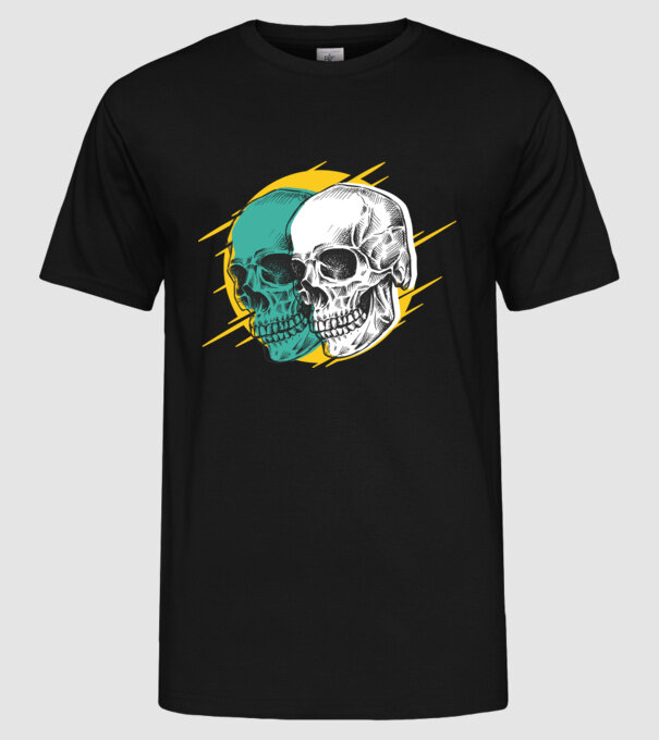 Cranii model negru pe tricou