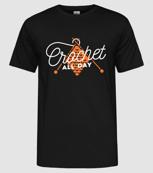 Tricotat pe tot parcursul zilei model negru pe tricou