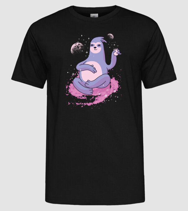 Leneș în spațiu model negru pe tricou