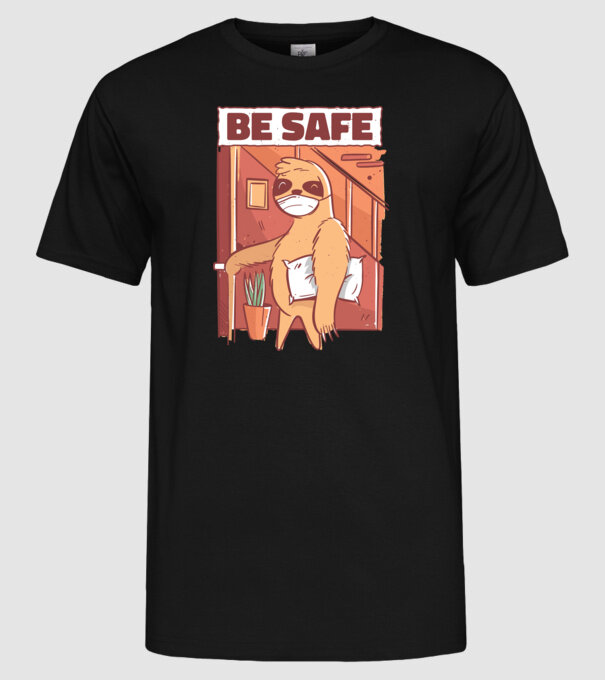 Leneș Be Safe model negru pe tricou