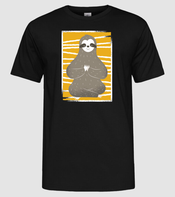 Yoga Leneș model negru pe tricou