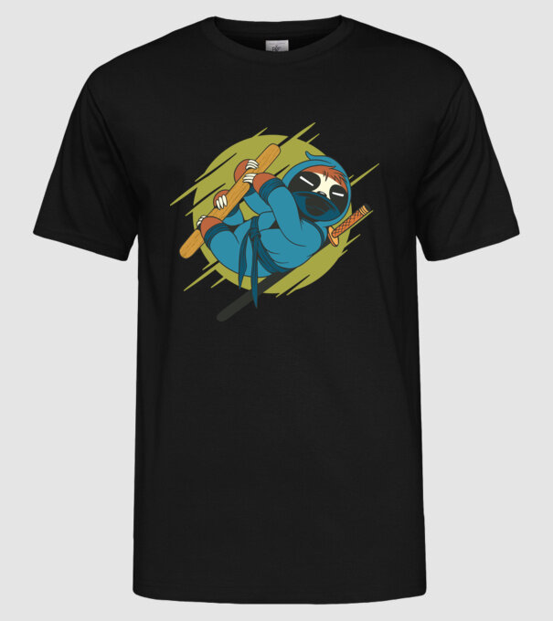 Ninja Leneș model negru pe tricou