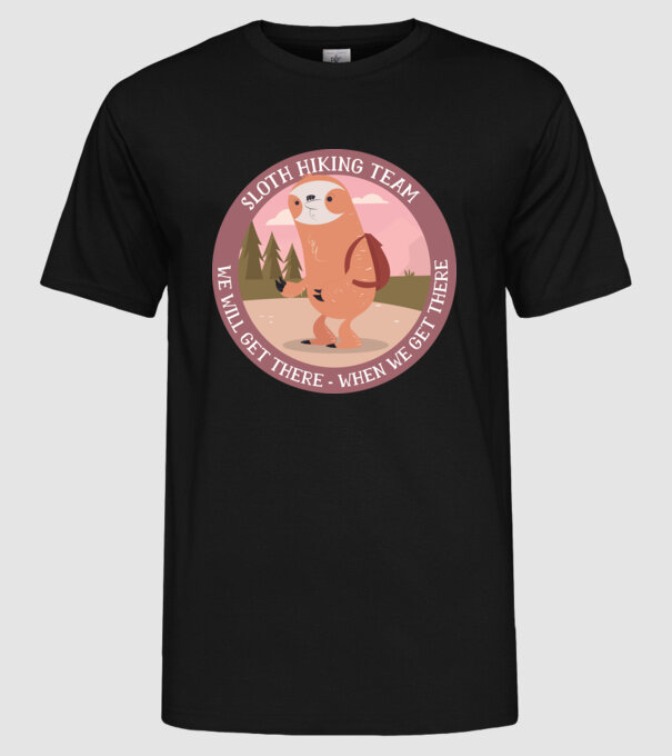 Leneș drumeție - Vom ajunge, atunci când vom ajunge model negru pe tricou