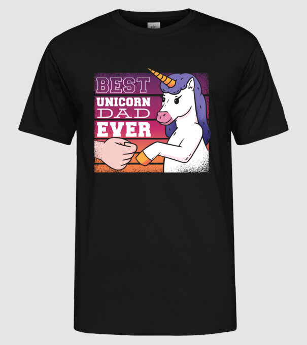 Cel mai bun Tată Unicorn model negru pe tricou