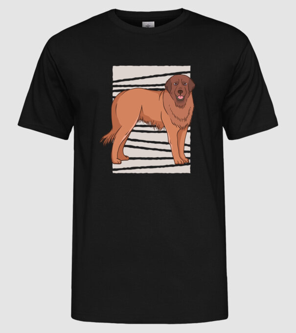 Câine ciobănesc Leonberg model negru pe tricou
