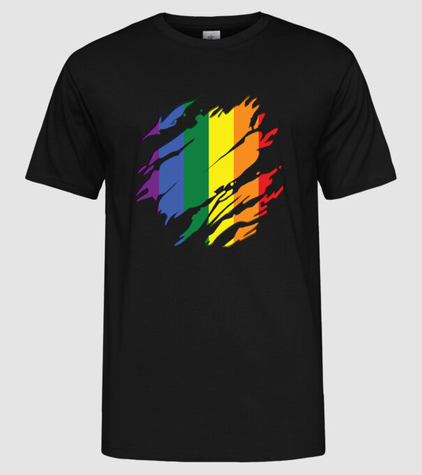 Steag LGBTQ model negru pe tricou