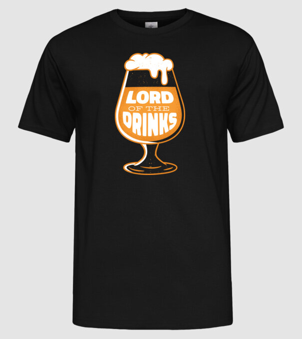 Lord of the Drinks Bere model negru pe tricou