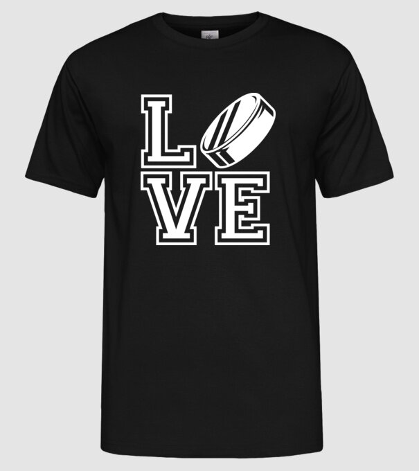 Love hochei model negru pe tricou