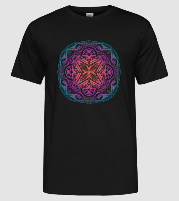 Mandala model negru pe tricou