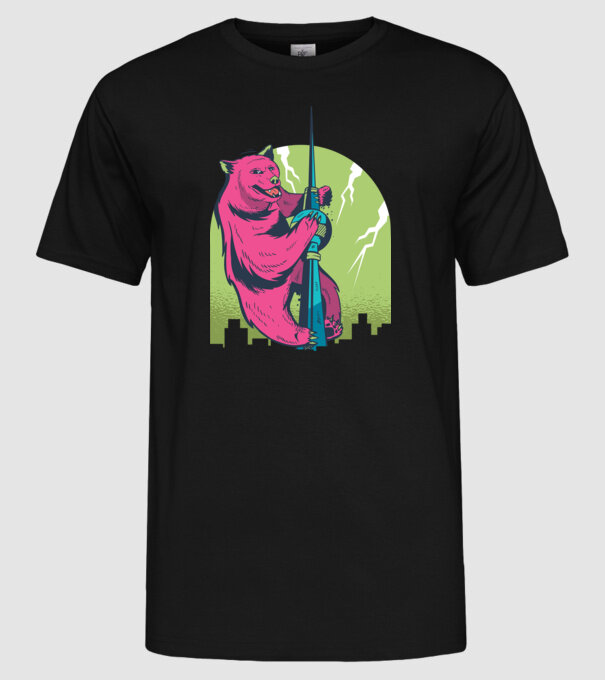 Turn Urs model negru pe tricou