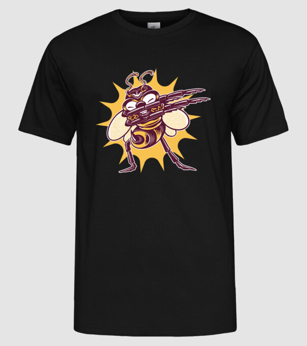 Albină DAB model negru pe tricou