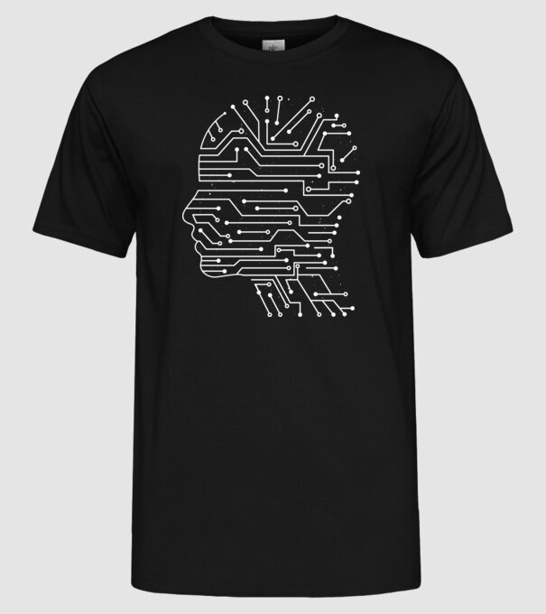 Inteligența artificială AI model negru pe tricou