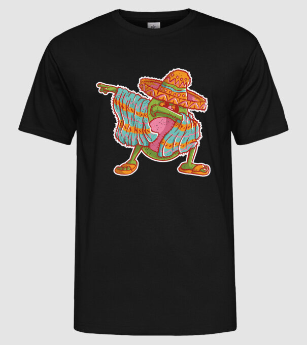 Avocado mexican DAB model negru pe tricou