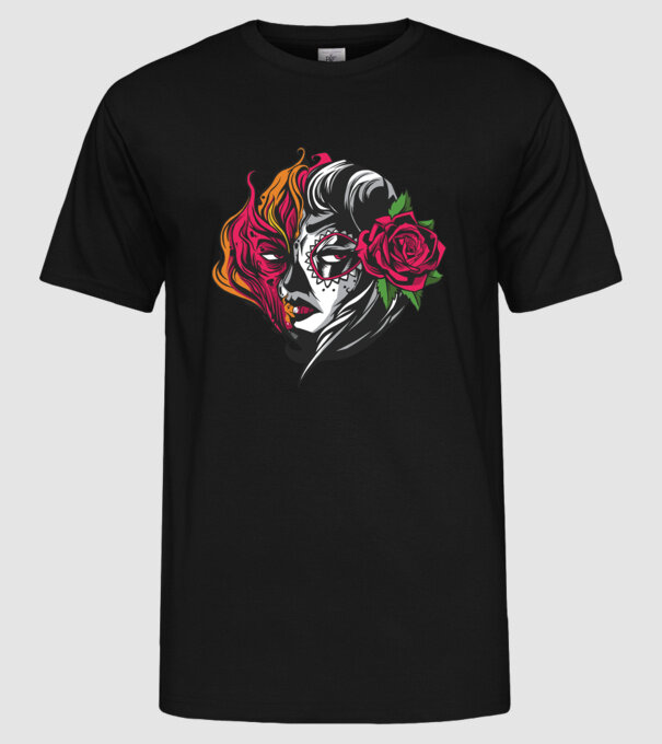 Fată Mexicană Demon model negru pe tricou