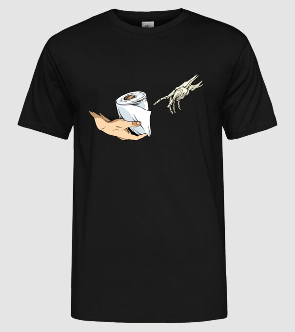 Michelangelo coronavirus hârtie igienică model negru pe tricou