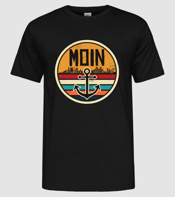 Ancoră Moin model negru pe tricou