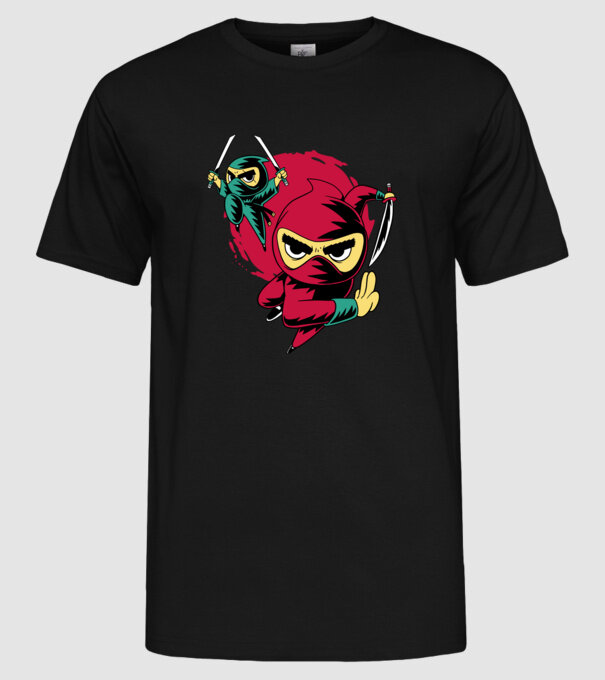 Tricou Ninja model negru pe tricou
