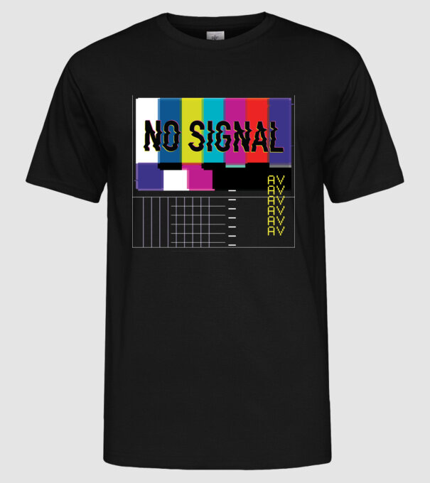 No Signal TV Eroare de transmisie model negru pe tricou