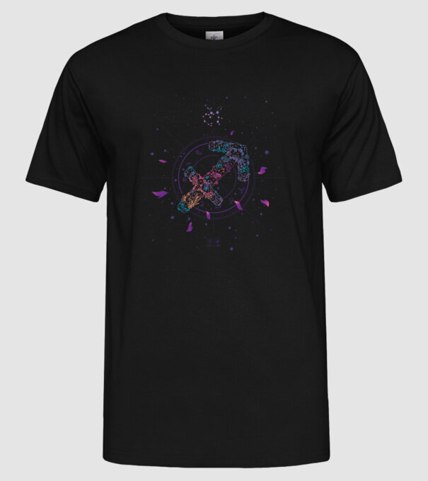 Saggitarius Zodiac model negru pe tricou