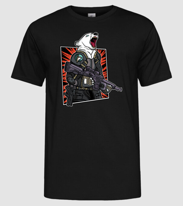 Ursul rusesc înarmat model negru pe tricou