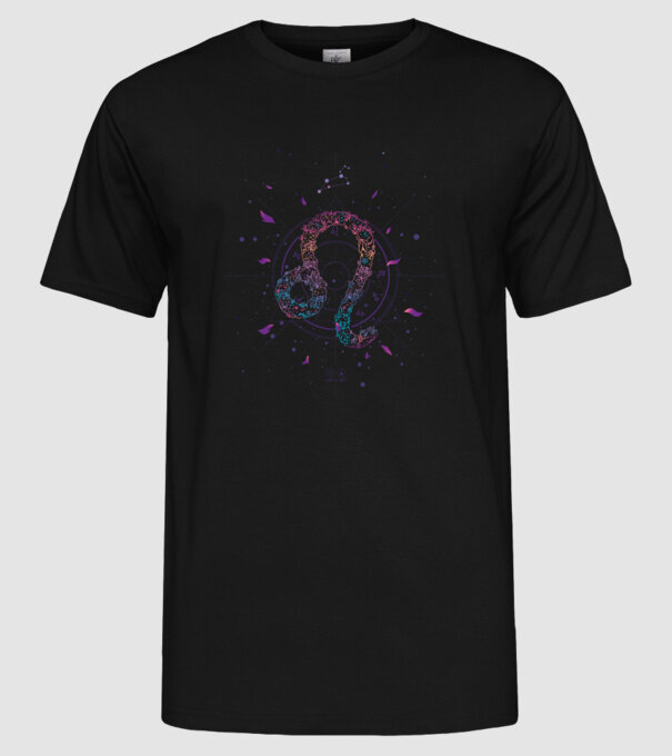 Leo Zodiac model negru pe tricou
