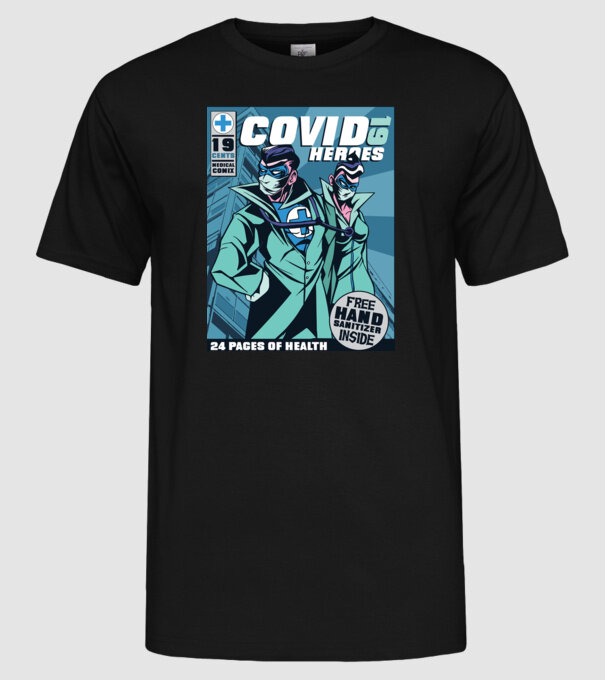 Medici Supereroi Benzi desenate model negru pe tricou