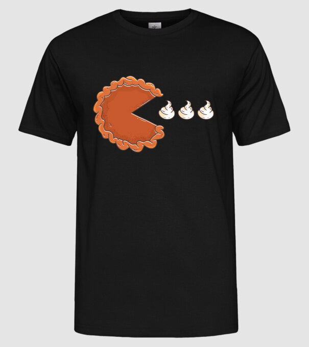 Pacman Cookie model negru pe tricou