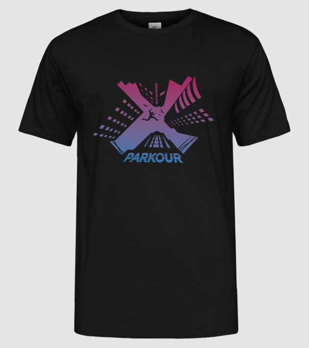 Parkour model negru pe tricou