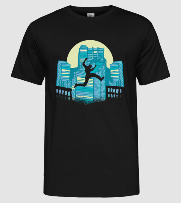 Parkour model negru pe tricou