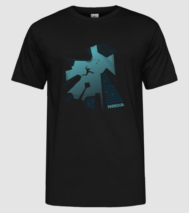 Tricou design Parkour model negru pe tricou