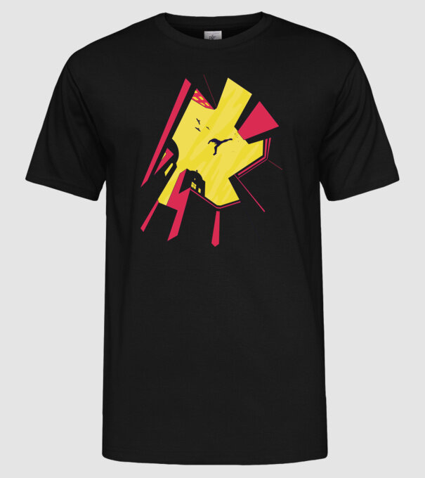 Alergare Parkour model negru pe tricou